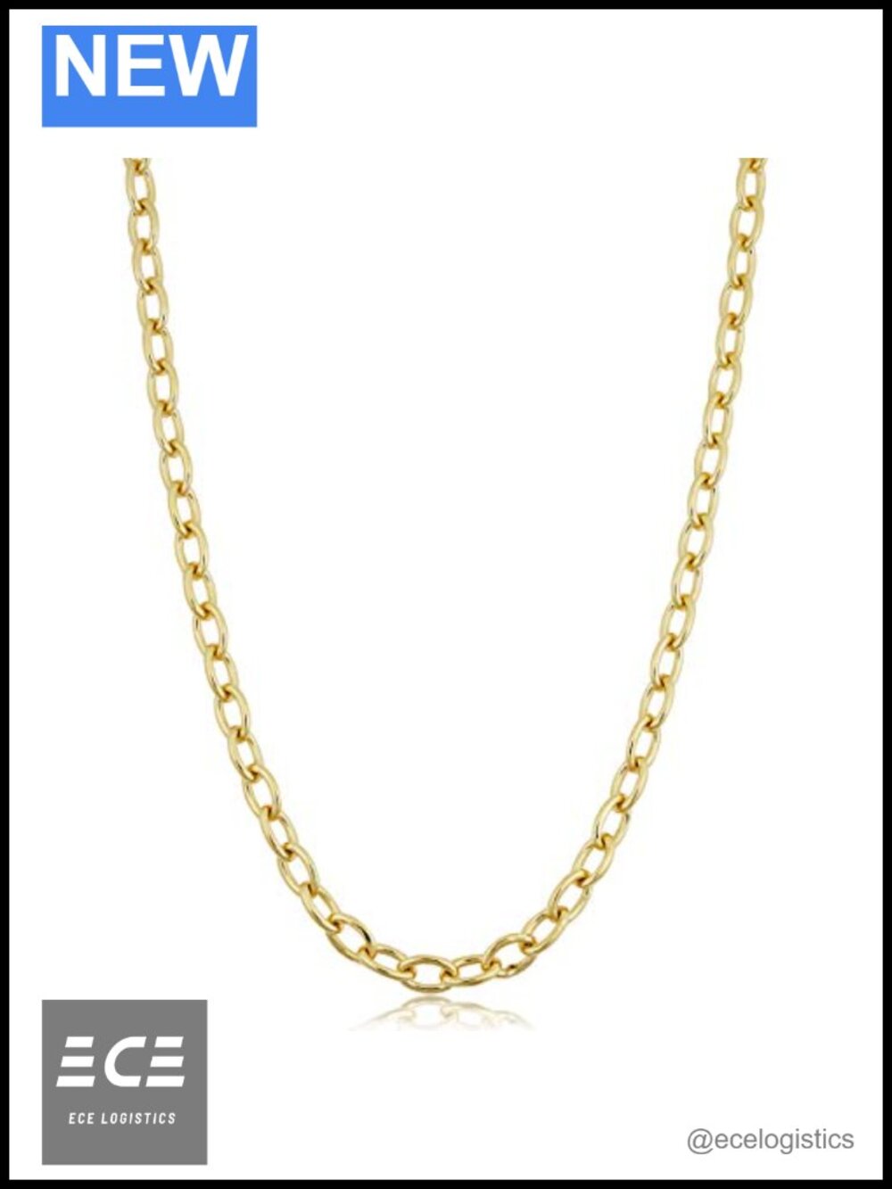 14k Yellow Gold Filled 5.1mm Oval Cable Link Chain Necklace